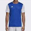 adidas T Shirts Men's Blue White Crew Neck Moderate Straight Fit DP3231