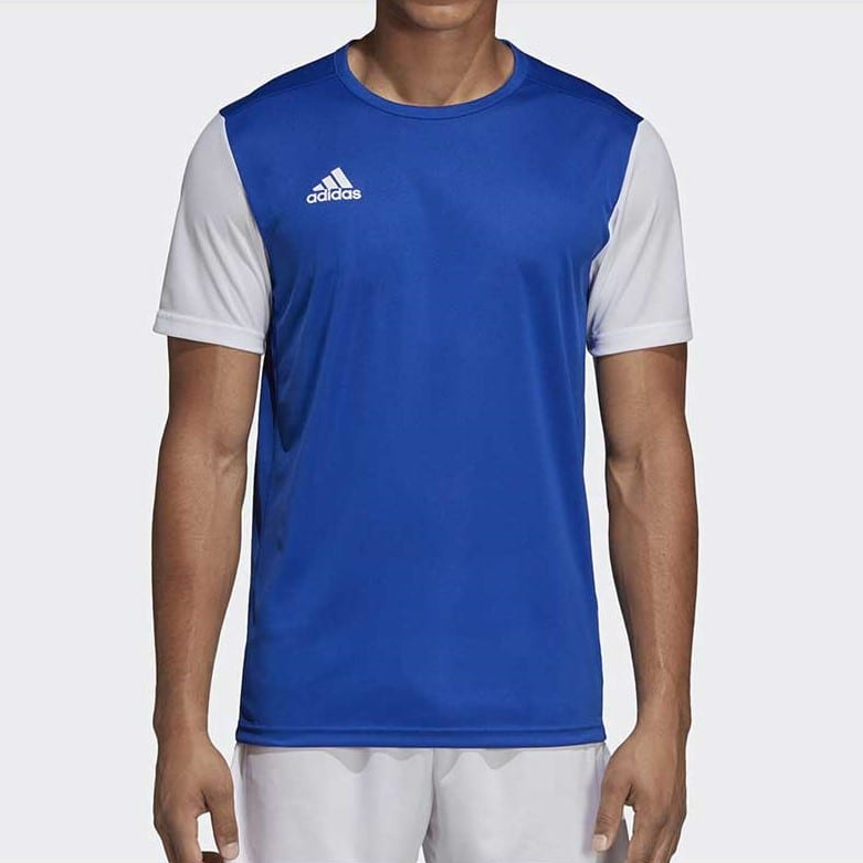 adidas T Shirts Men's Blue White Crew Neck Moderate Straight Fit DP3231