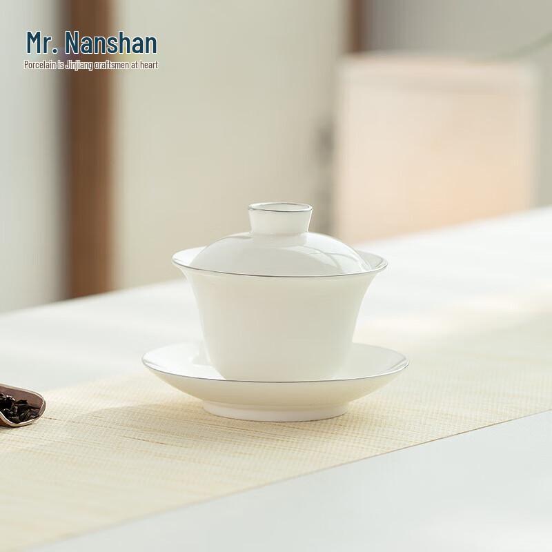 

Nanshan Mr. White Porcelain Gilded Kung Fu Tea Set