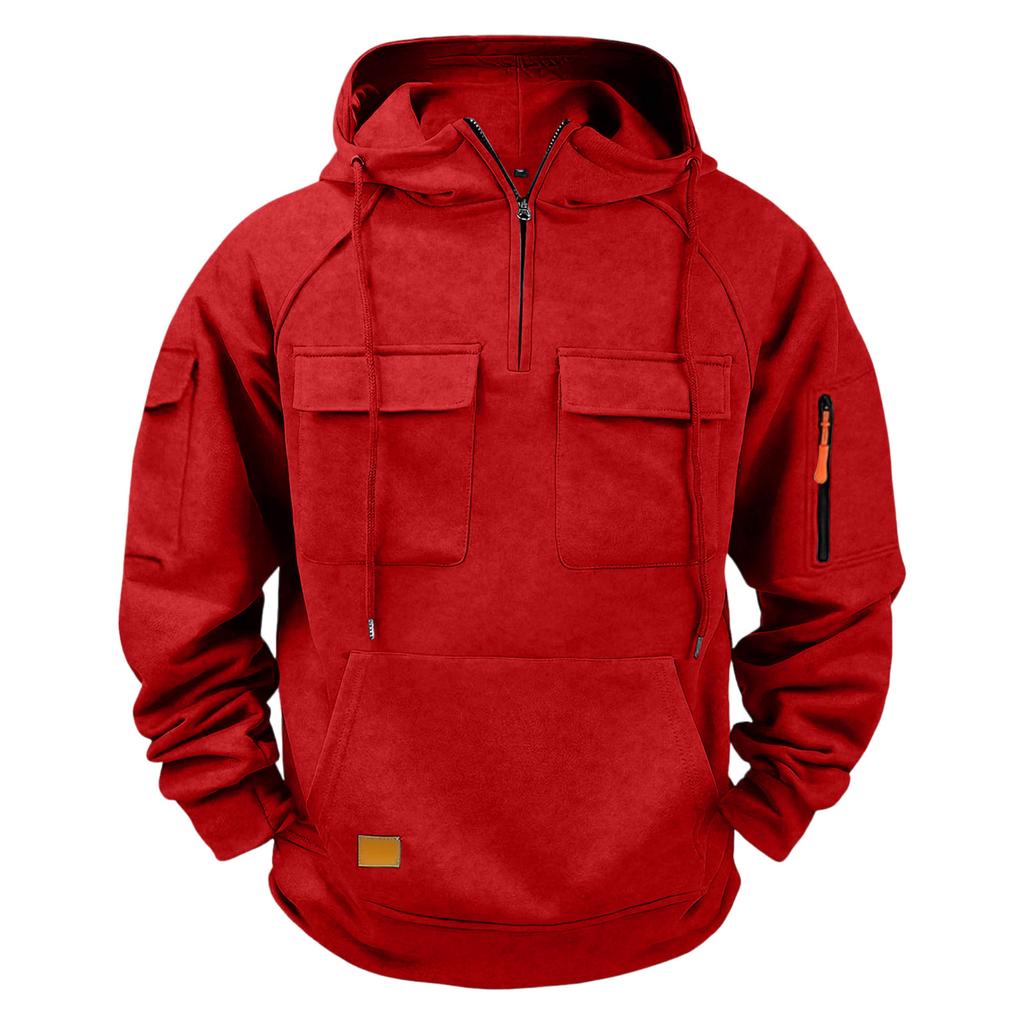 Herren Hoodie mit vielen Taschen - Utility Kapuzenpullover