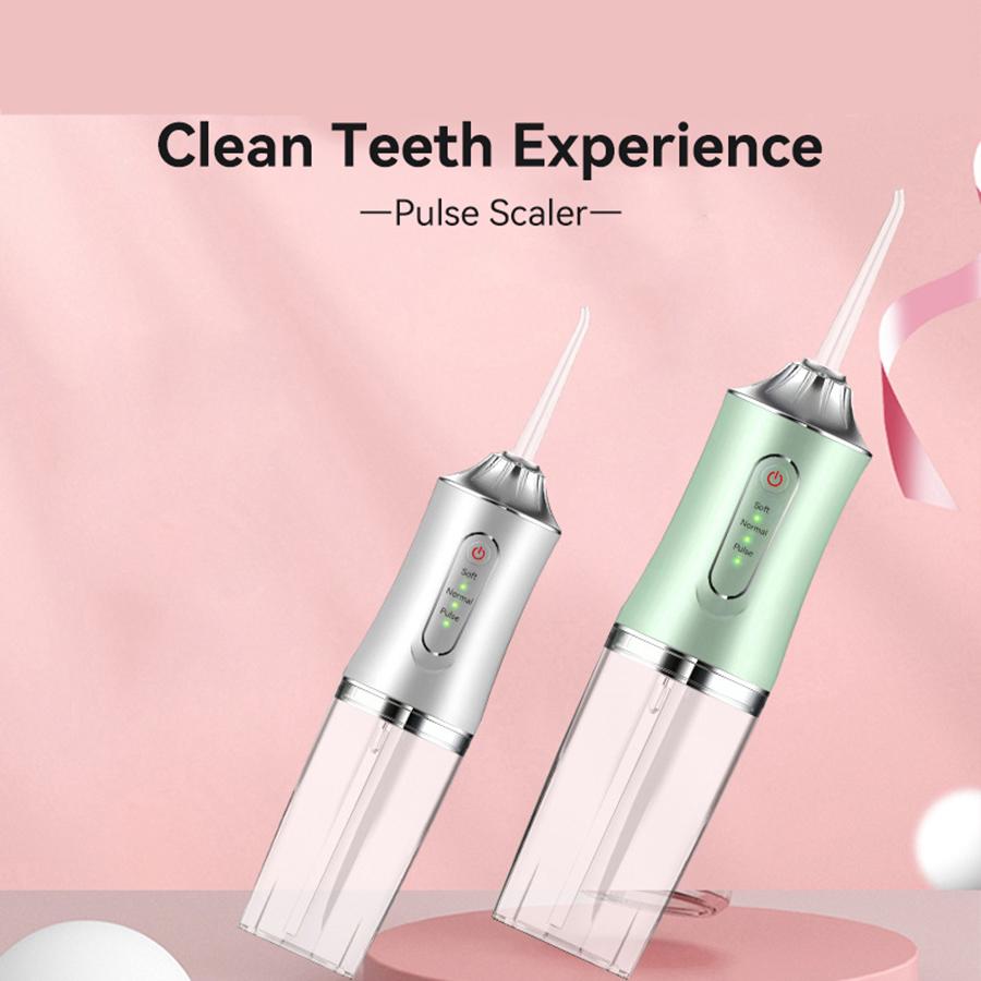 Irrigateur buccal portable, jet dentaire à eau rechargeable par USB, pointe de cure-dents, 220 ml, 3 modes, nettoyeur de dents