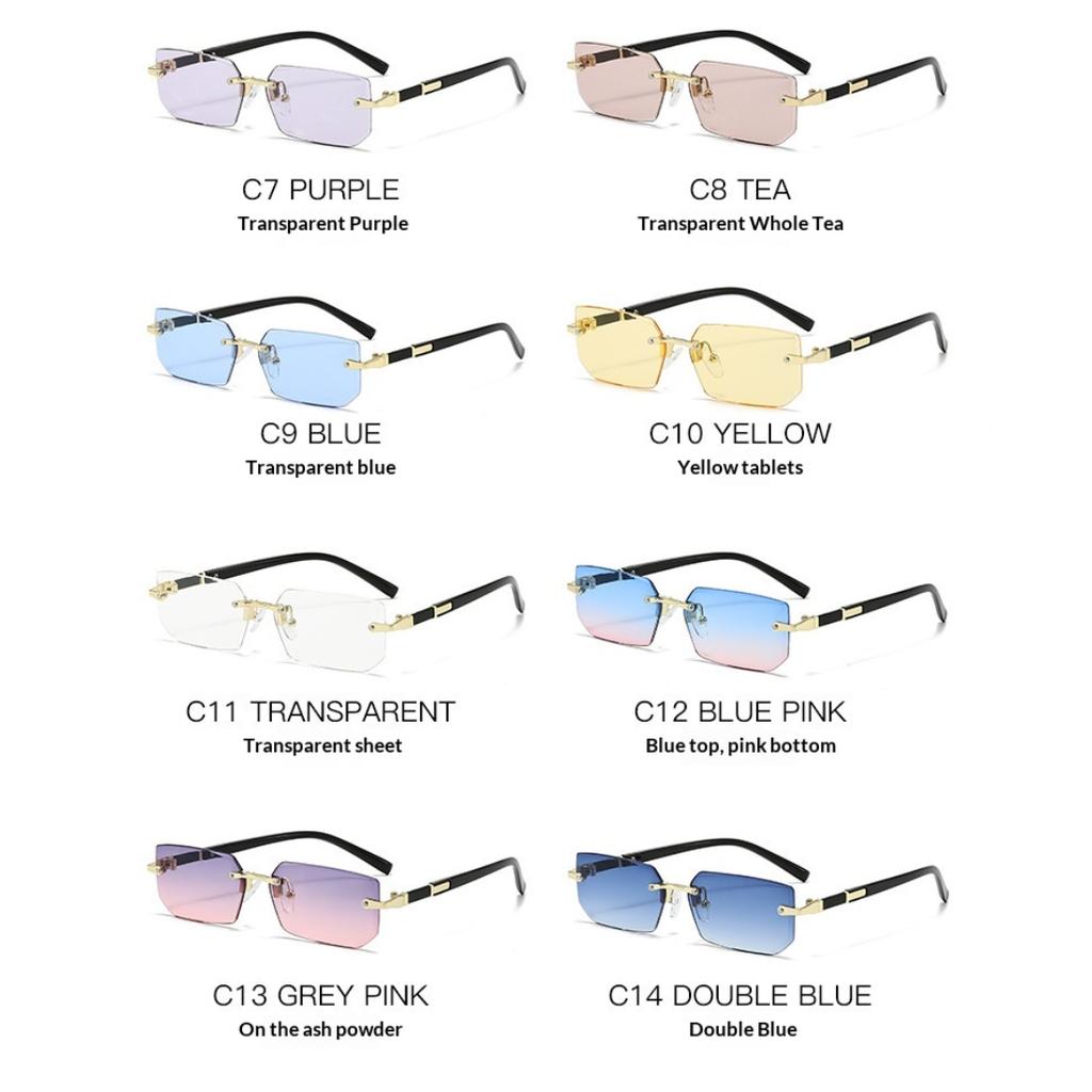 New Frameless Fashion Sunglasses Trend Rimless Cut Edge Shades Versatile Sun Glasses For Men Women