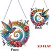 2D Flat Hummingbird DIY Hanging Diamond Art Kits Rhinestone Diamond Painting Set Diamond Art Pendant Wall Decor for Home Windows