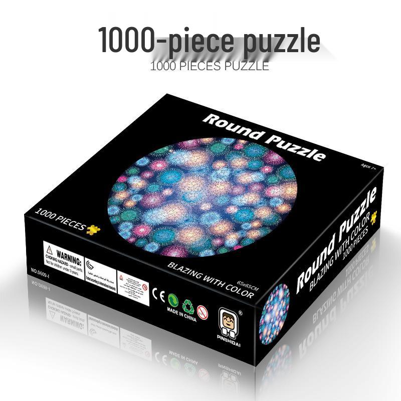 1000-Piece Adult Christmas & Halloween Round Jigsaw Puzzle Decompression Toy