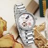 Lucky Clover Mechanical Watch for Women Ceramic Strap Original Wristwatch Skeleton Automatic Diamond Elegant Ladies Watches