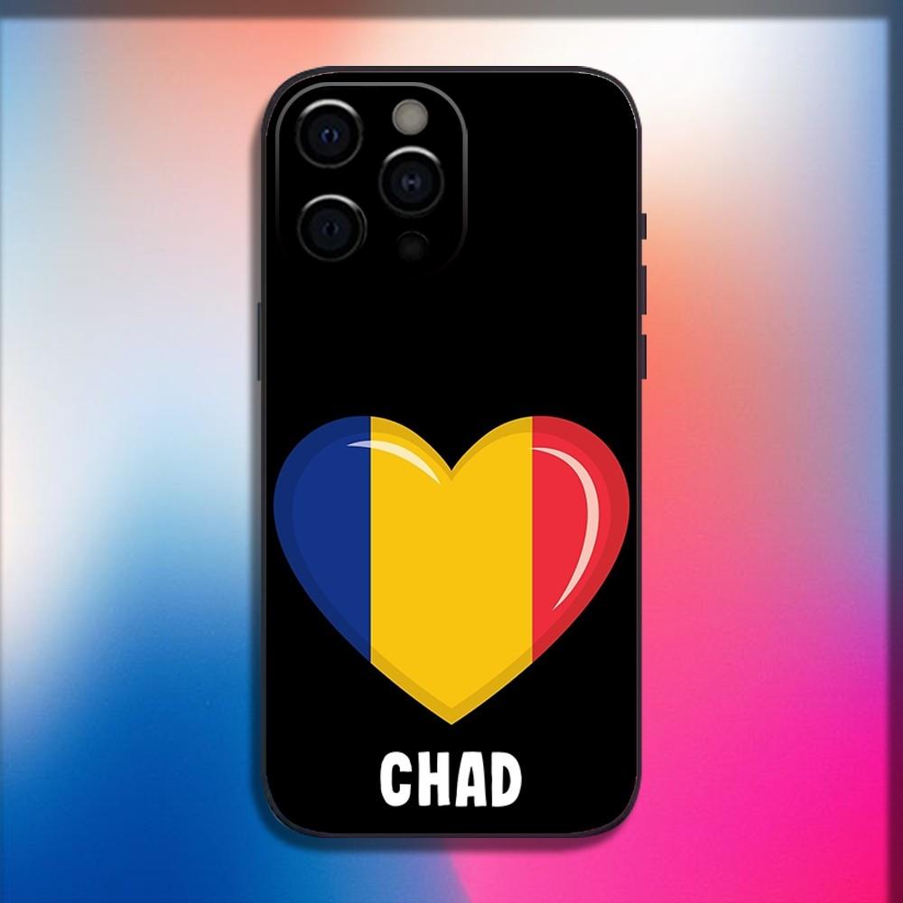 

Republic of Chad Flag Phone Case For iPhone 16,15,14,13,12,11,Pro,X,XS,Max,XR,Plus,Mini Soft Black Cover iPhone13
