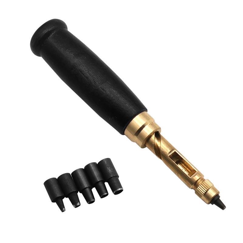 1 Set DIY Leather Hole Punch With 6 Replaceable Tip Sizes 1.5/2/2.5/3/3.5/4mm Holing Tool Kit For DIY Wallet Watch Strap Belts