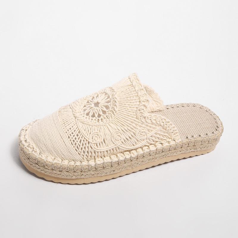 Fashion Weave Mesh Women Platform Slippers Designer New Mules Shoes 2025 Summer Fashion Slingback Sandals Casual Walking Sandalias Mujer