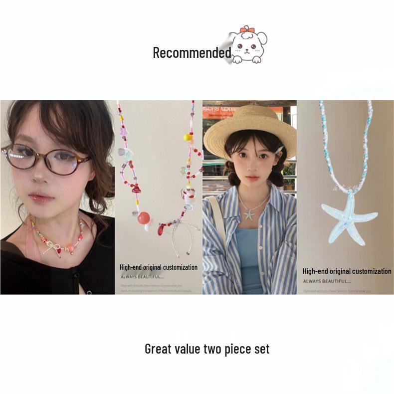 Grüner Apfel Mori Stil Perlenanhänger Halskette - Klare Schlüsselbeinkette für Frauen 'Fresh Park'