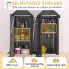 YODOLLA Garden Shed with Base and Lockable Lock, Galvanised Steel, 86 x 55 x 178 cm, Dark Gray