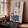 DIY Pearl Painting Set Rabbit and Flower Pattern Home Decoration Handmade Sticky Diamond Creative Canvas Pearl Art Painting Crafts Perfect Gift