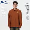 Men's Waffle Knit Long-Sleeve Polo Shirt