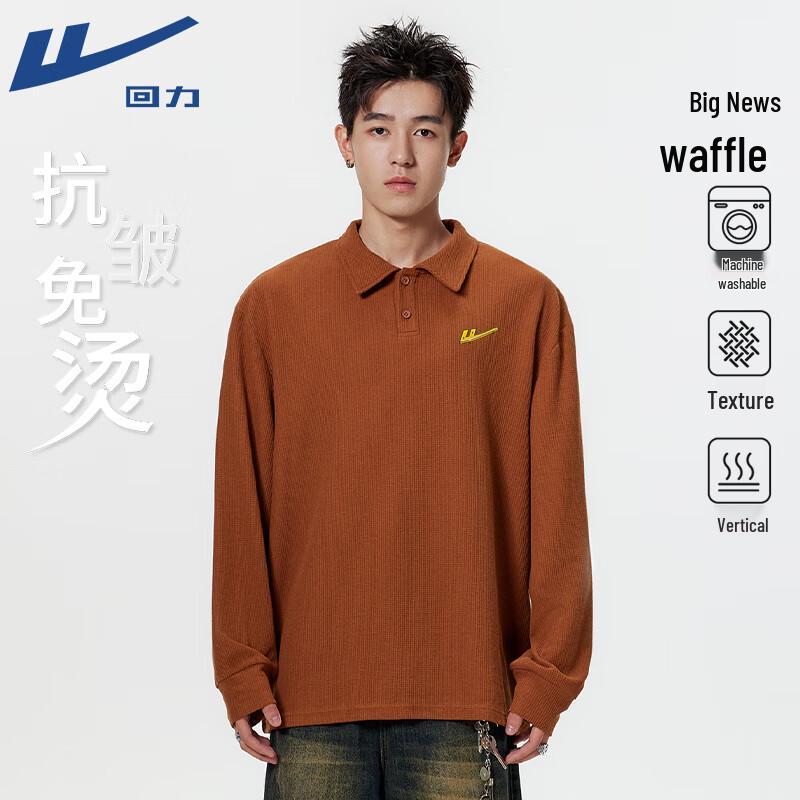 Warrior Men s Waffle Knit Long-Sleeve Polo Shirt M