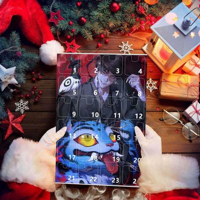 Dämonenjäger Adventskalender 2025 24 Tage Weihnachts-Countdown-Kalender mit 24 Schlüsselanhänger-Geschenken für Kinder, Erwachsene, Jugendliche