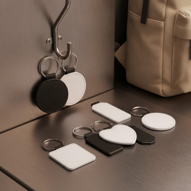Diy Dye Sublimation Blanks Keychain Pu Leather Heat Transfer Keyring Heart Creative Double Sides Blank Id Tags Keyring