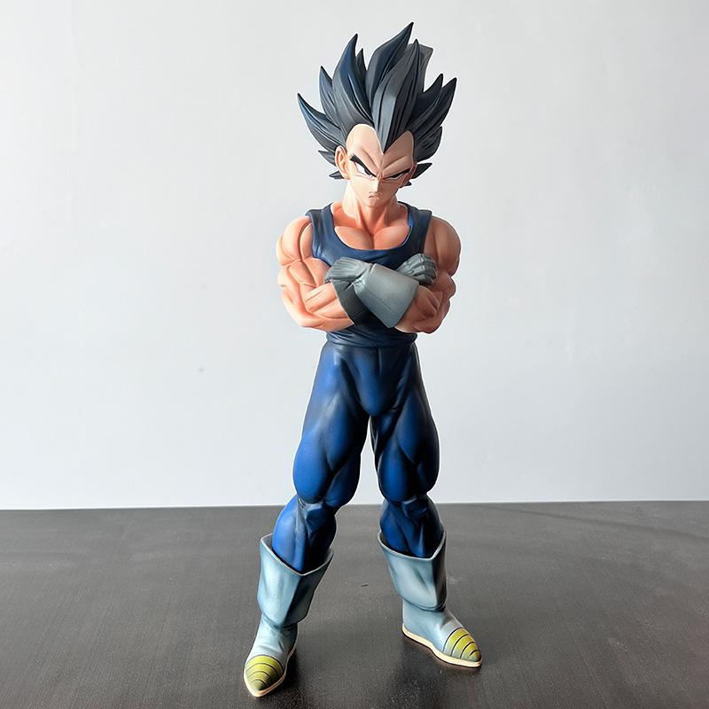 27cm/10.63inch Anime Dragon Ball Majin Vegeta Figure Replace Head Super Saiyan Action Figures Collection Model Toys Z Round Sensory Compression Bouncy