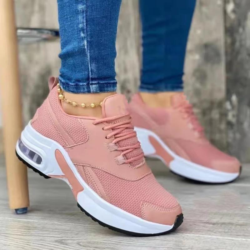 New fashion low-top shoes dad round head middle heel strap mesh casual sports shoes women's single shoes large size