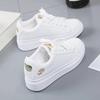 New Women Casual Shoes New Spring Fashion Embroidered White Breathable Flower Lace-Up Sneakers