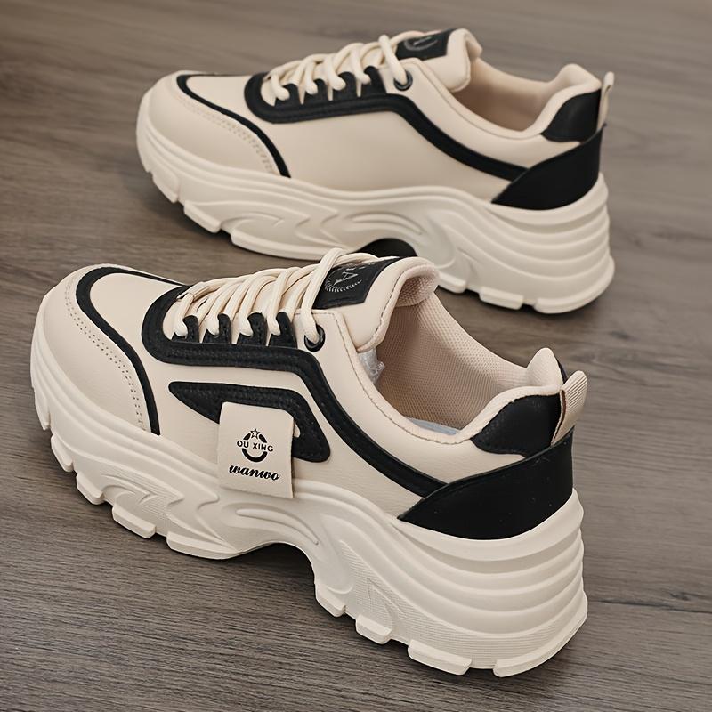 Women'S Height-Increasing Platform Sneakers, Stylish Casual White Shoes for Women, Comfortable Outdoor Running Training Shoes.