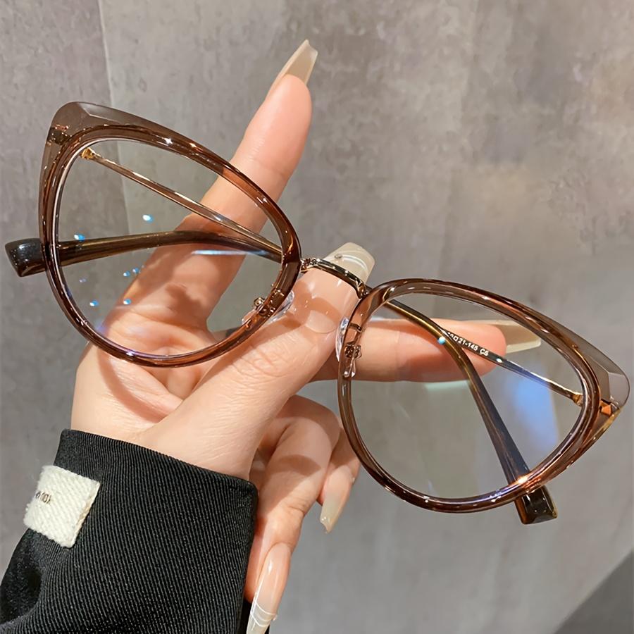 Y2K Cat Eye Non-Prescription Computer Glasses, Full Rim TR Frame, Polycarbonate Lens, Anti-Blue Light, Unisex Eyewear