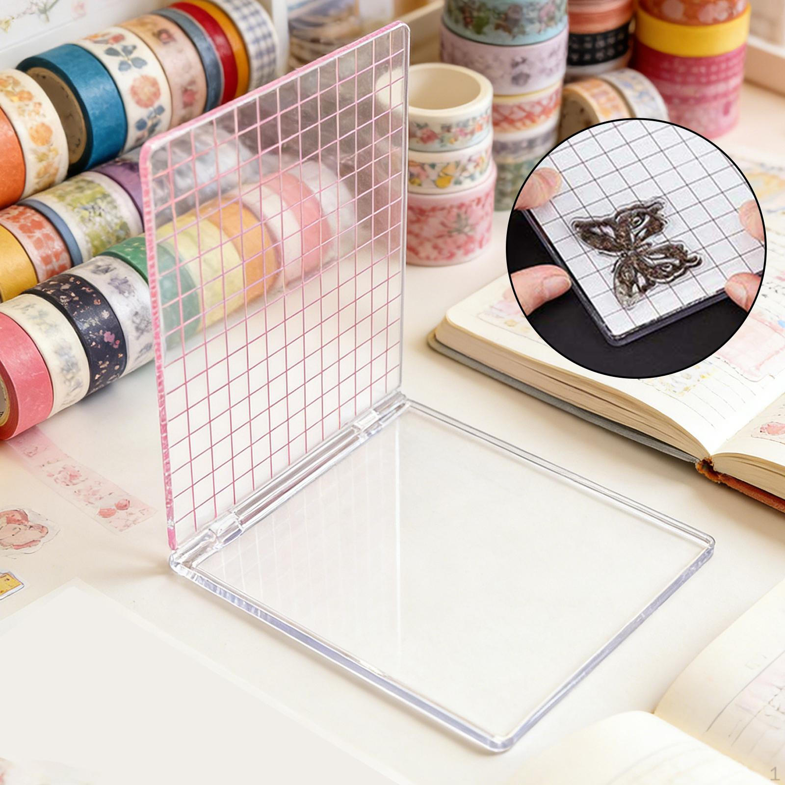 

Stamp Positioning Stamping Acrylic Sturdy Craft Embossing Supplies with Grid Lines Accurate