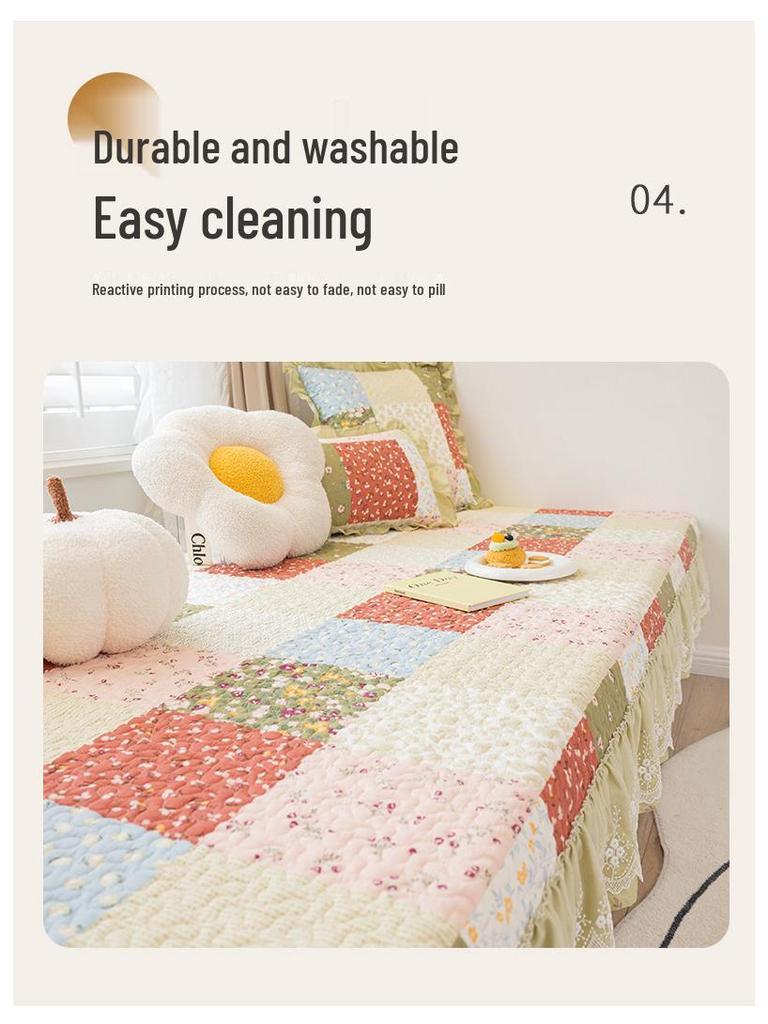 High-End Luxury Bay Window Cushion Set with Valance - Non-Slip & Machine Washable