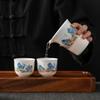White porcelain Kung Fu tea set, ceramic household set, suet jade high-end business celebration, annual gift