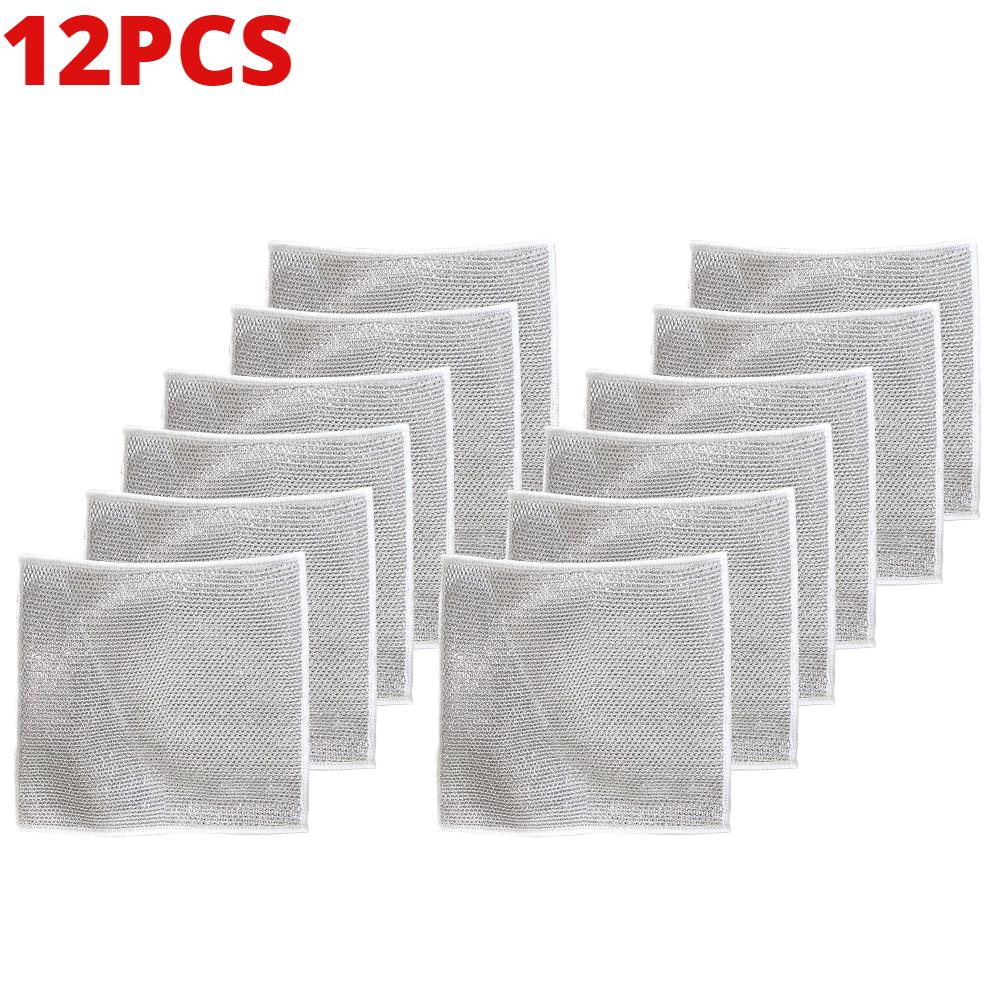 1-10PCS Multipurpose Wire Miracle Cleaning Cloths Reusable Kitchen Dishcloth Rags Non Stick Magic Dish Towel Cleaning Tools