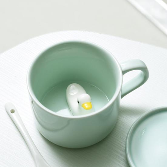 Hrnek na vodu s 3D efektem Nádherná keramická kreativní dekorace Animal Decor Milk Cup Home