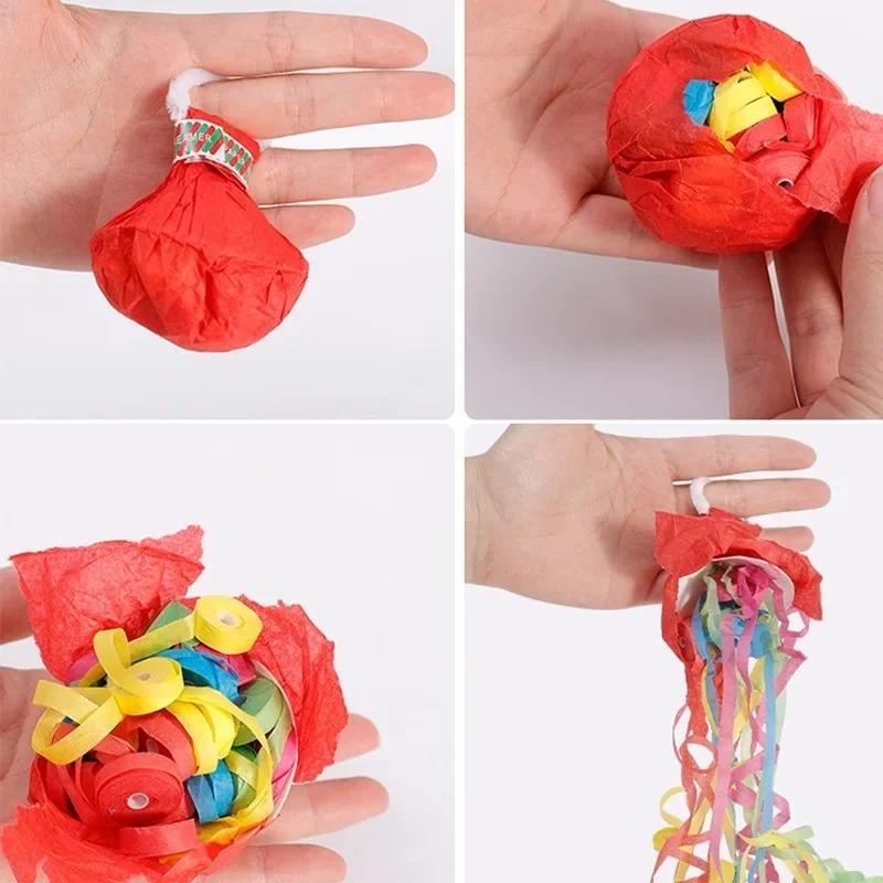 Confeti Lanzado a Mano Atrezzo de Cintas Serpentinas de Papel Petardos de Papel Color Aleatorio Atrezzo de Ambiente Cumpleaños Boquilla de Spray para Sujetar Flores de Boda