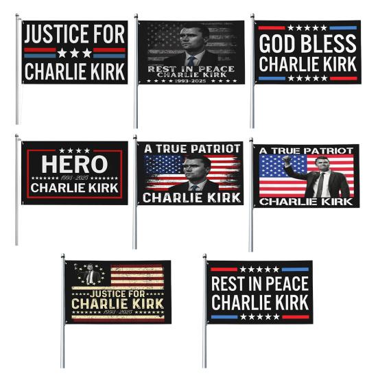 RIP Charlie Kirk Flag A True Patriotic Commemorative Flag 3×5FT Outdoor Double Sided Banner for Garden Patio Balcony Fence Decor
