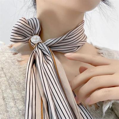 4Pcs X Shape Scarf Rings Camellia Faux Pearl Scarf Clips Metal Scarfs Clasp Holder Buckles for for Women Silk Scarves Shirts Shawls
