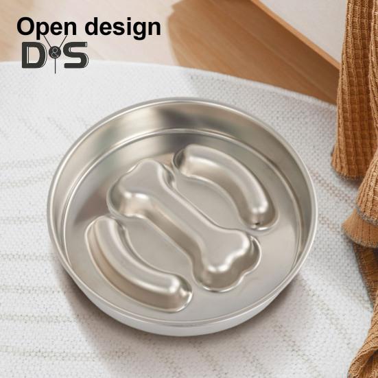 900ml Dog Slow Feeder Bowl Anti Slip Dog Slow Feeder Dry Wet Food Feeding Bowl Cute Cat Paw Bone Design Dog Bowl for Large Breeds