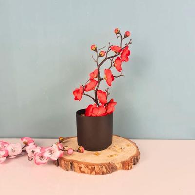 1 szt. Sztuczne drzewo bonsai z wiśni z drewnianą doniczką do wystroju domu, salonu, nowe