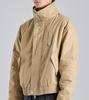 Knopf Seoul Crop Schwere Boa Zwei-Wege Arbeitsjacke (beige)