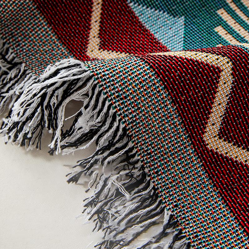 Boho Cotton Linen Sofa Cover Towel Ethnic Style Geometric All-Cover Outdoor Camping Blanket Multifunctional Decor Sofa Covers