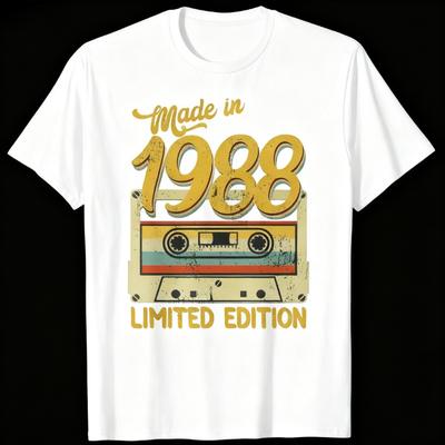 New Made In 1988 Limited Edition Birthday Gift Tee Tops Round Neck Short-Sleeve Fashion Tshirt Clothing Casual Basic T-shirts