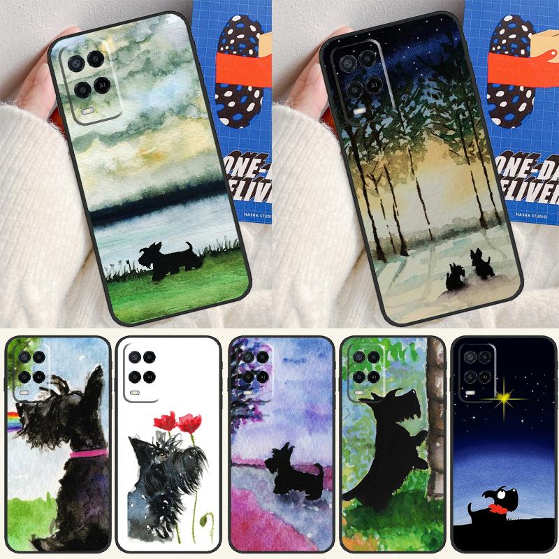 Westie Scottie Scottish Terrier Case For Oppo A16 A76 A96 A58 A78 A98 A5 A9 A91 A15 A17 A77 A52 A72 A74 A94 A54S A57S Cover