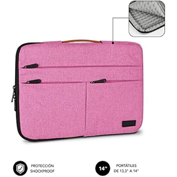 Housse pour ordinateur portable - SUBBLIM - Air Padding 360 Sleeve - Rose - 13,3-14 pouces - Protection 360°