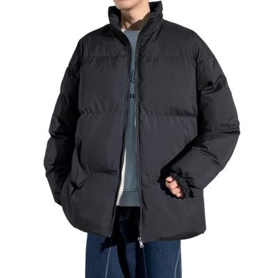 Foxseon Daunen Winter und Unisex Herrenjacke, Mantel, Leichtgewicht, Dick, Stehkragen, Warm, Winddicht, Schwarz-M,