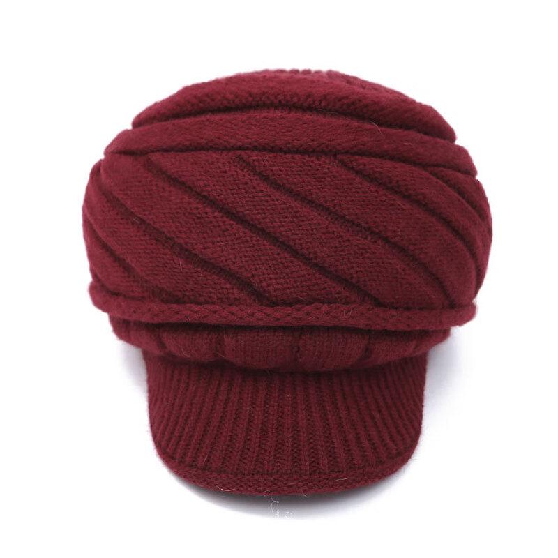Женский теплый вязаный берет в корейском стиле Zhenyueqi