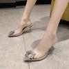 Clear Transparent Heel Sandals Sun Flower Sandals Women Shoes Woman 2026 New Summer Crystal Sexy Ladies Pumps Plus Size 42