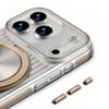 Luxury Rotating Magnetic Stand MagSafe Case for iPhone 17 16 15 14 13 12 Pro Max 17Air 17Pro 16e Metal Button Ripple Shape Cover