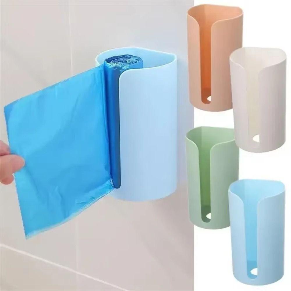 5Pcs Removable Wall-Mounted Container Nail-Free Garbage Bag Holder Storage Box Kitchen Storage