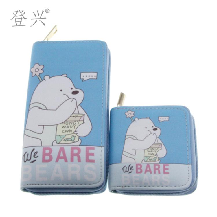 New bear snacks cartoon PU long wallet, student clutch bag Yiwu