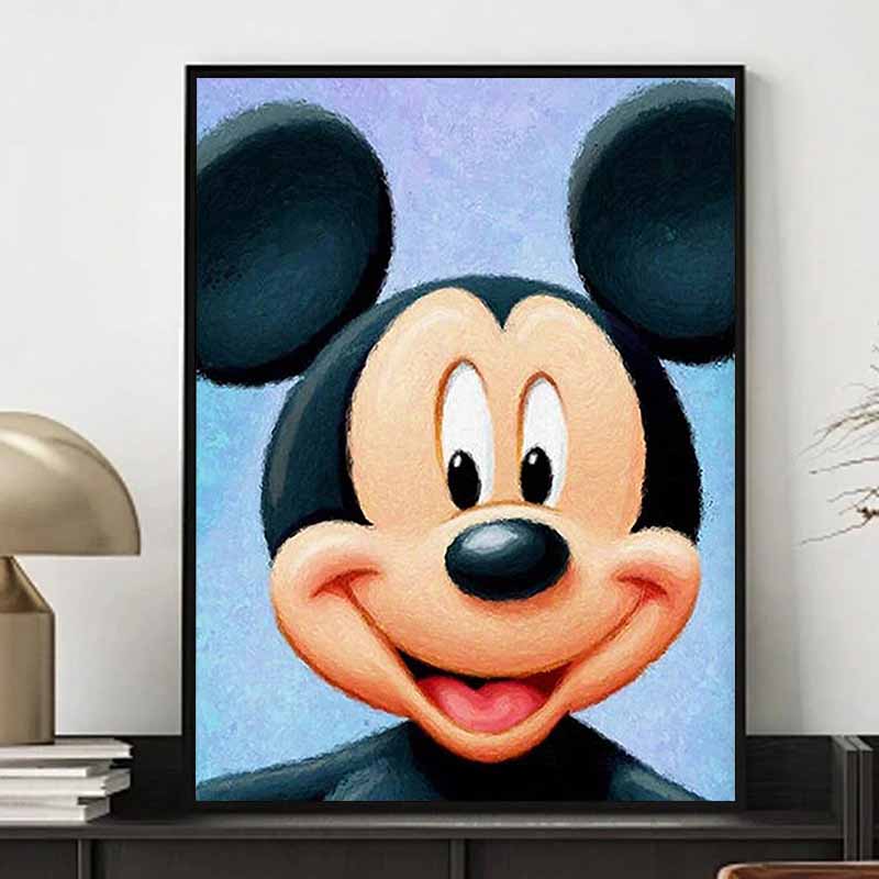 Disney Diamond Painting Mickey Mouse Oil Painting Style Soothing Cartoon Diamond Painting Full Diamond Cross Stitch Craft DIY Gift Home Decoration