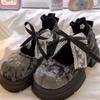 Platform Women's Autumn Lace Velcro Flower Big Head Shallow Mouth Mary Jane Single Shoes