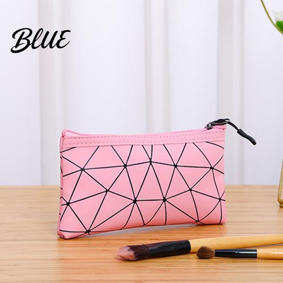Travel Accessory Pouch Set 3Pcs/Set Makeup Bags Waterproof Faux Leather Cosmetic Bag Portable Geometric Toiletry Bags for Skincare Brushes