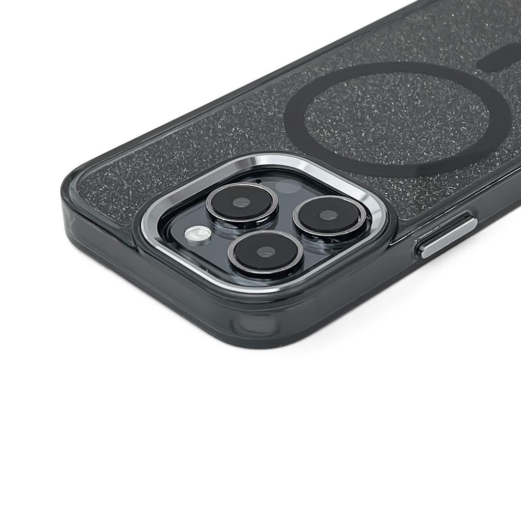Etui Brokatowe Na iPhone 17 MagSafe Glitter Case - Czarne