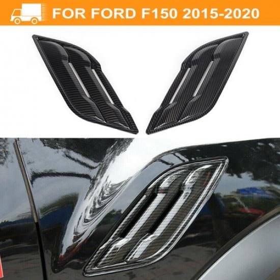 

Carbon Fiber Front Side Fender Air Vent Outlet Cover Trim For Ford F150 2015-20